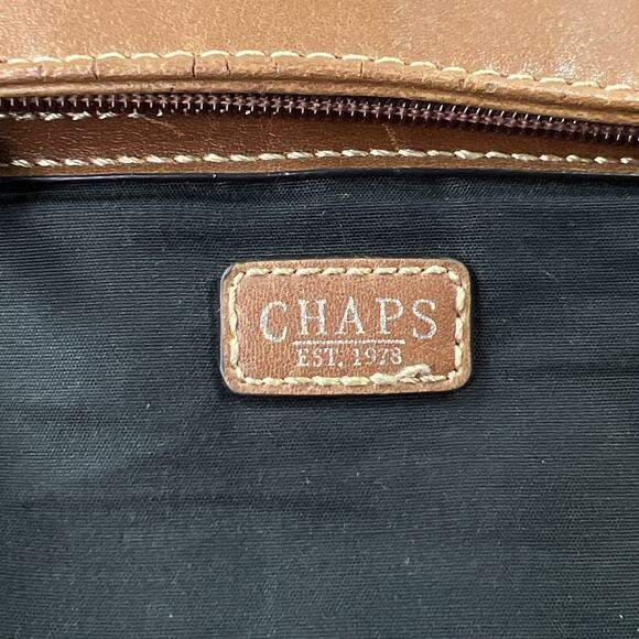 Chaps Small Crossbody Bag Adjustable Buckle Strap 3 Compartments Brown Black - Picture 10 of 11